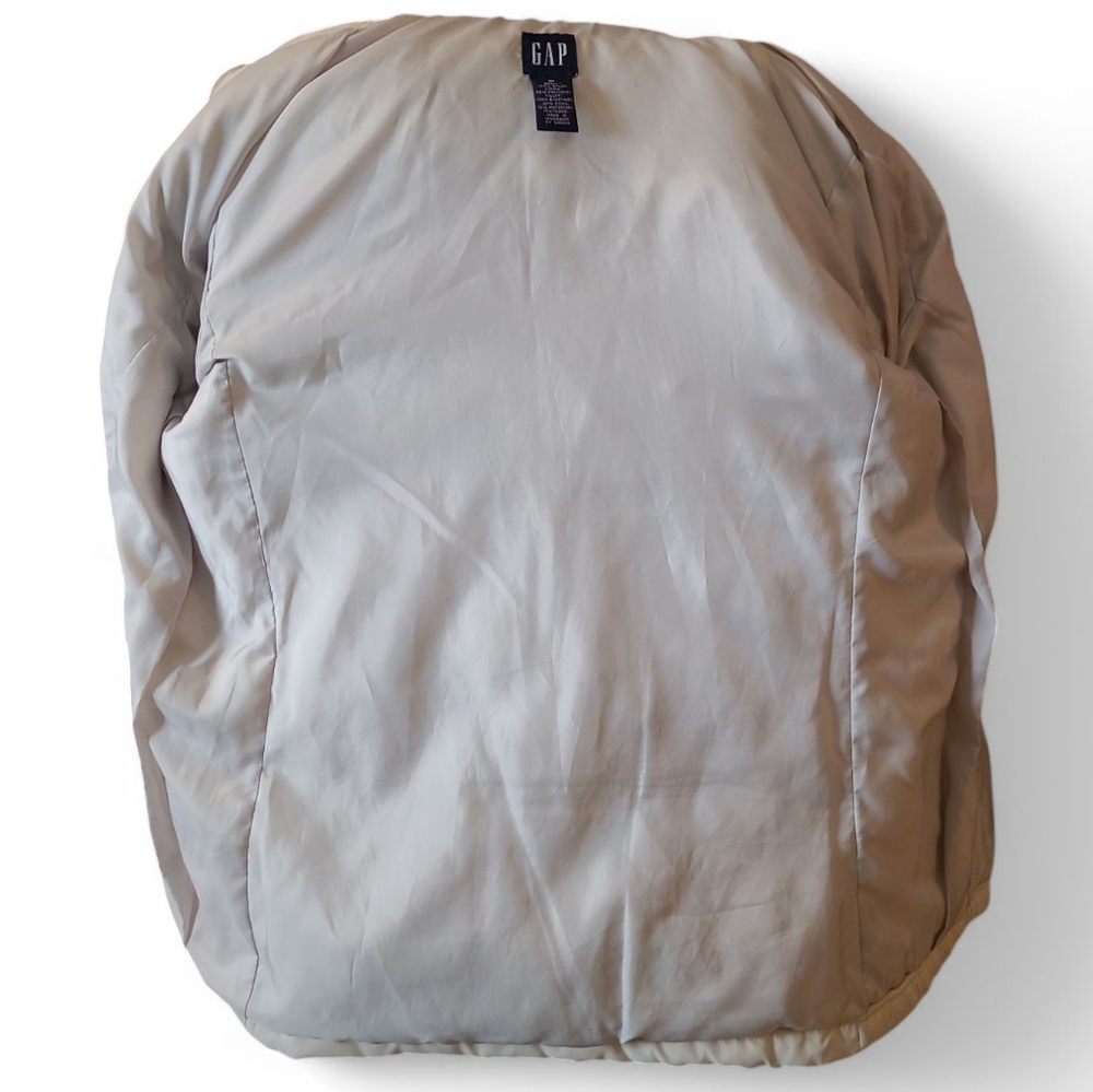 Women's GAP Down Puffer Jacket Cream Medium Vintage Y2K! - Picture 8 of 14